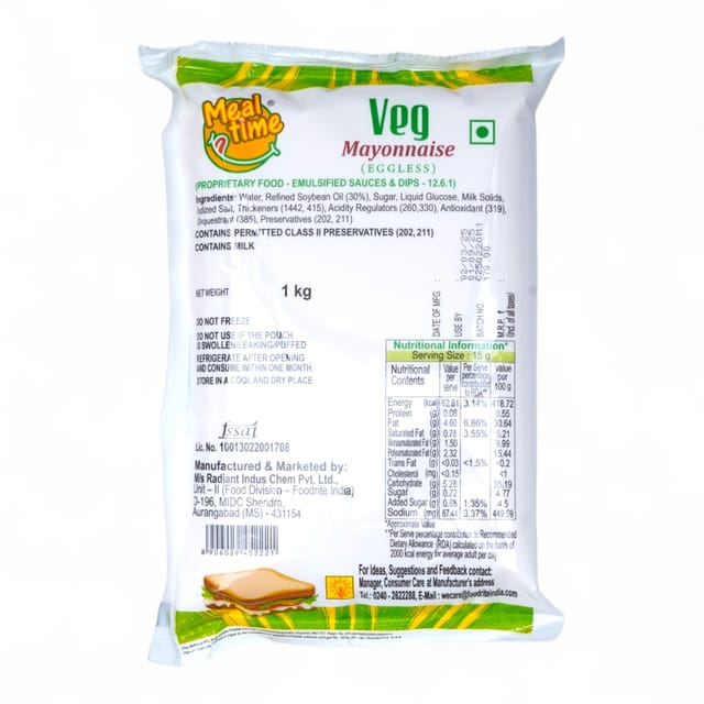 MealTime - Mayonnaise Veg, 1 KG 12 pcs