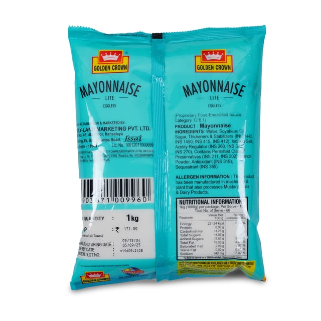 GoldenCrown - Lite Mayonnaise (Blue Pack), 1 KG 12 pcs